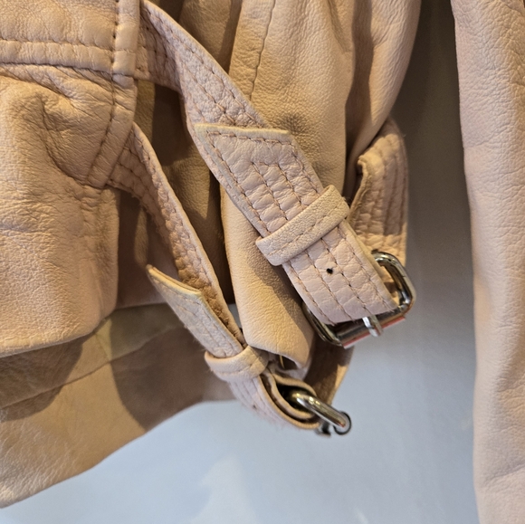 Iro Paris Blush Pink Leather Moto Jacket Size Italian 36 - Picture 3 of 16